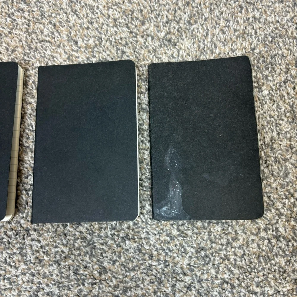 Lot of 3 small black lined moleskin 30 page notebooks